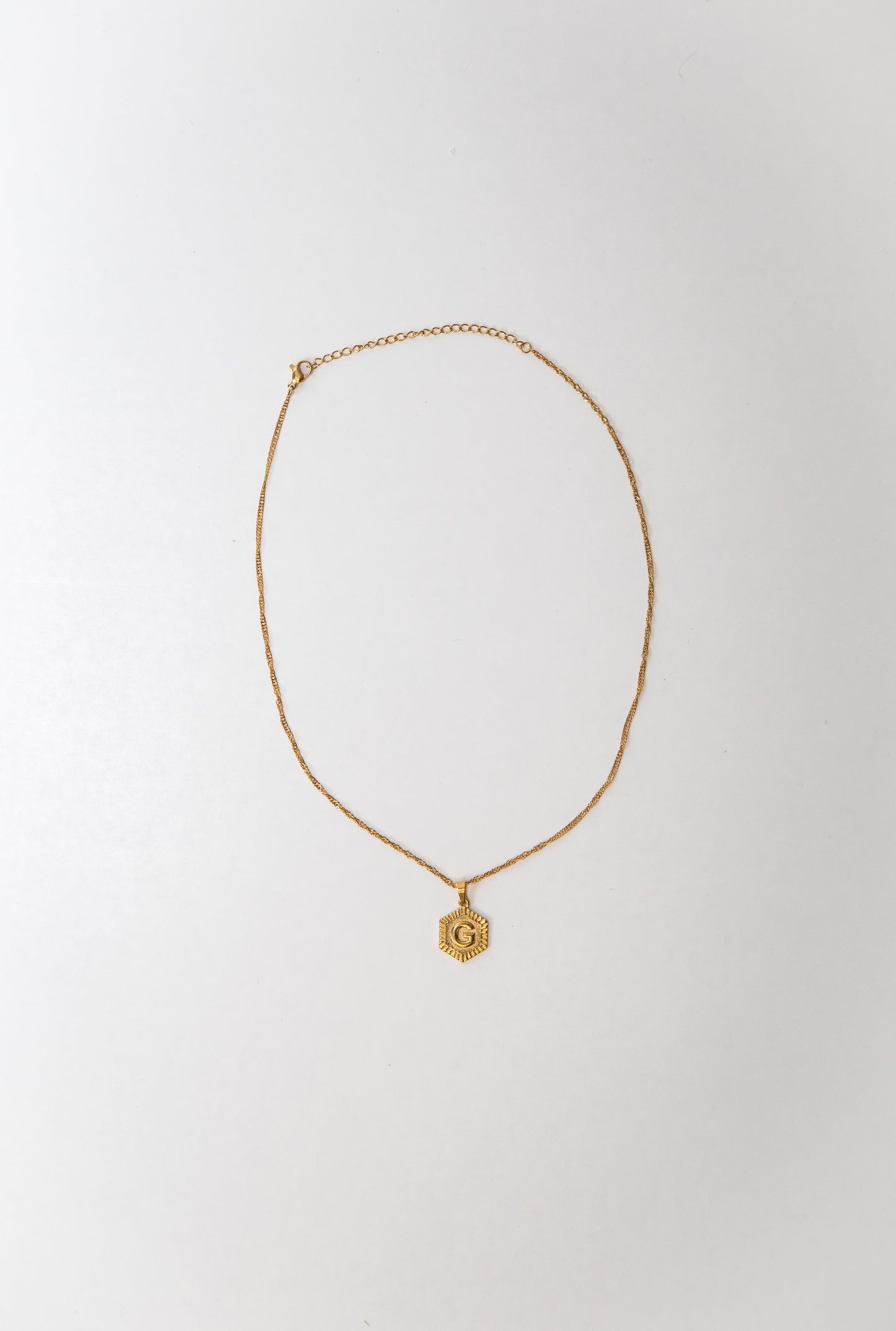 Hexagon Initial Necklace