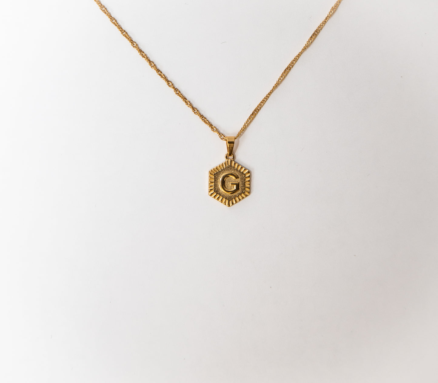 Hexagon Initial Necklace