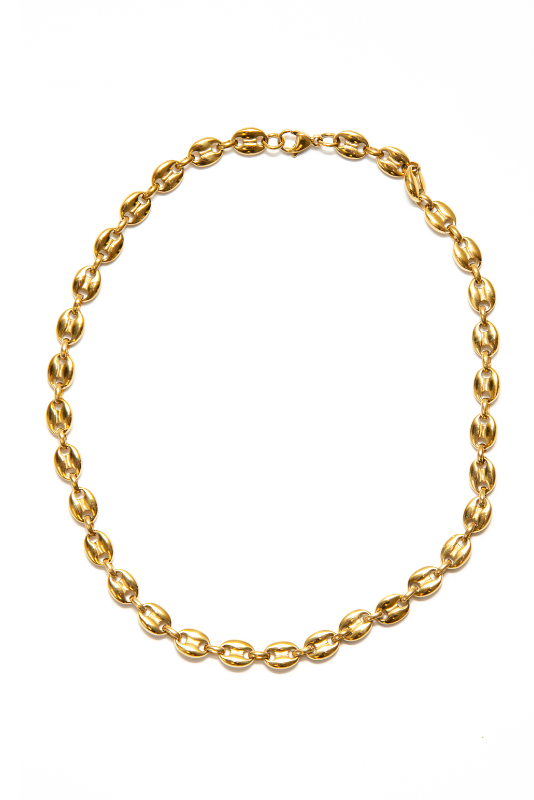 Crafted with high-quality materials, the Gemma Necklace is designed to last. The gold plating adds a touch of luxury and glamour to your look, while the delicate bean design gives the necklace a unique and stylish look that's sure to turn heads.