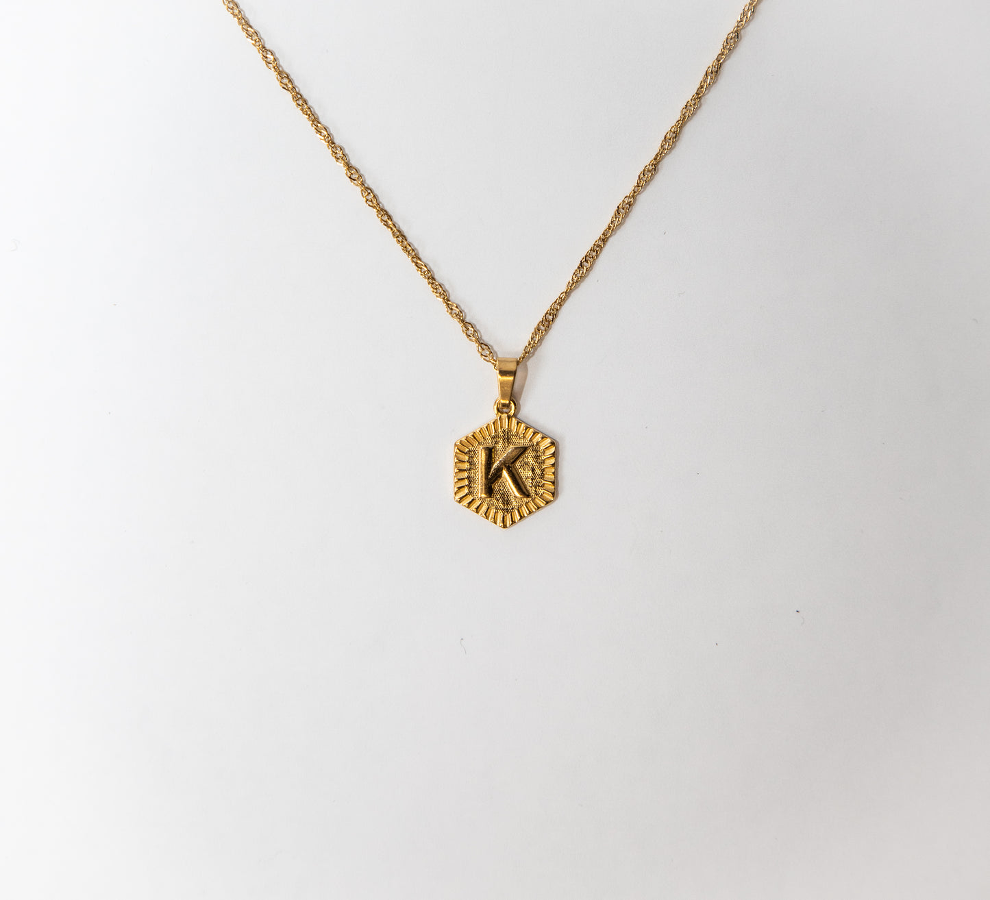 Hexagon Initial Necklace