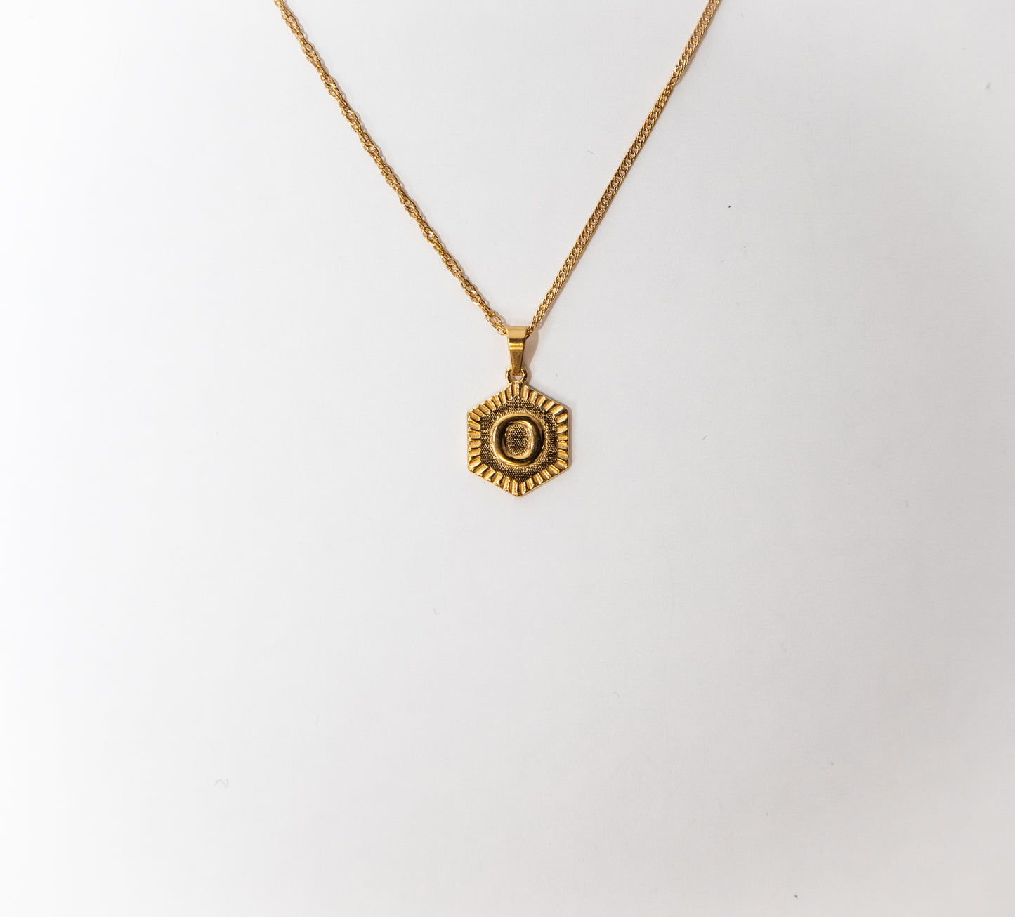 Hexagon Initial Necklace