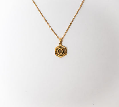 Hexagon Initial Necklace