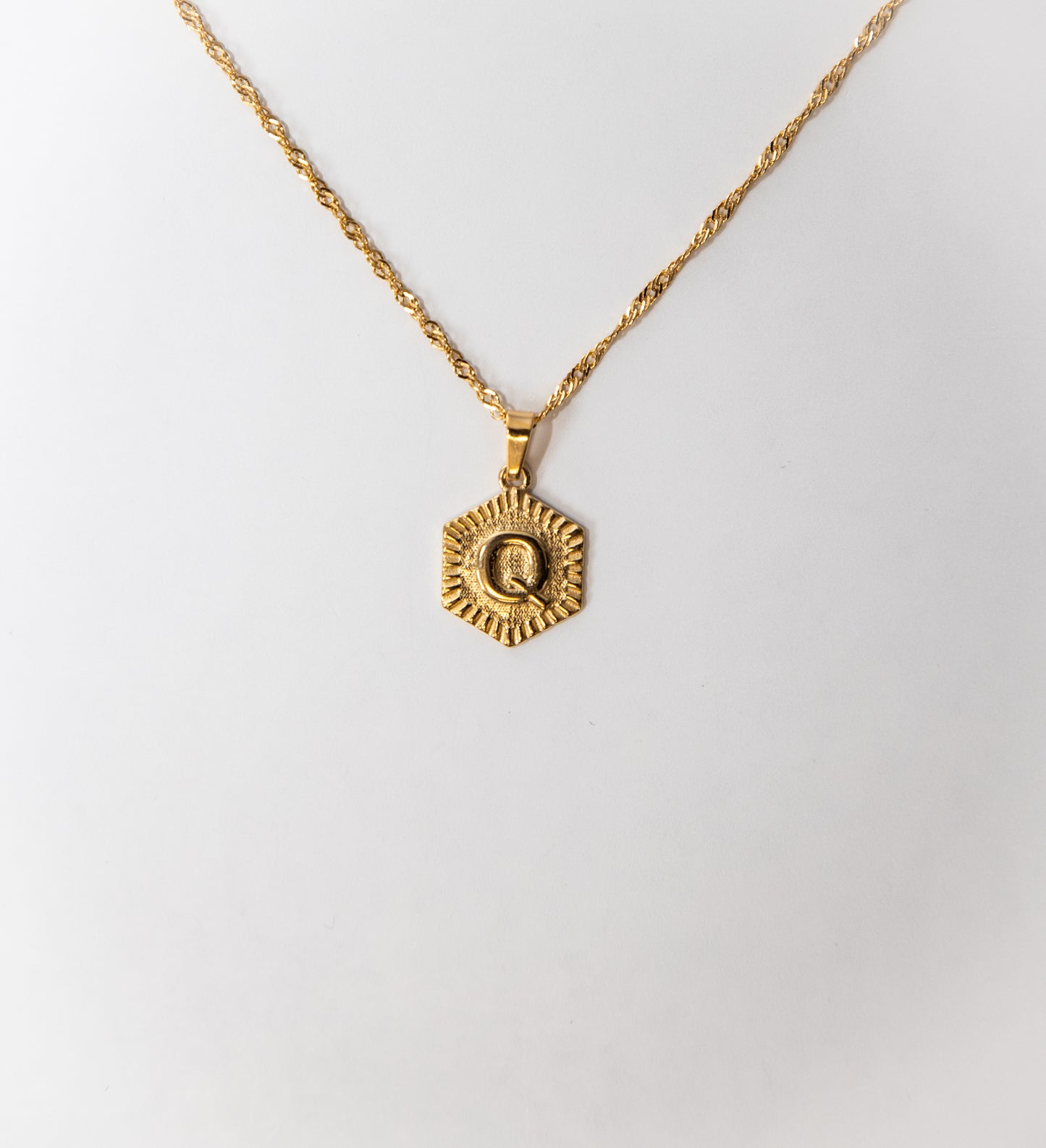 Hexagon Initial Necklace
