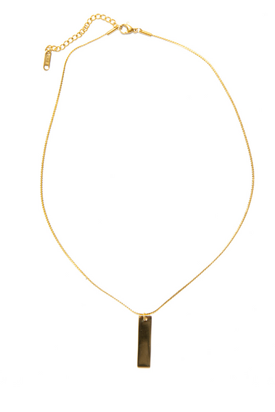 Crafted from high-quality materials, the Quinn Necklace is both durable and long-lasting. The pendant tag is designed to be lightweight and comfortable to wear, making it perfect for everyday wear.