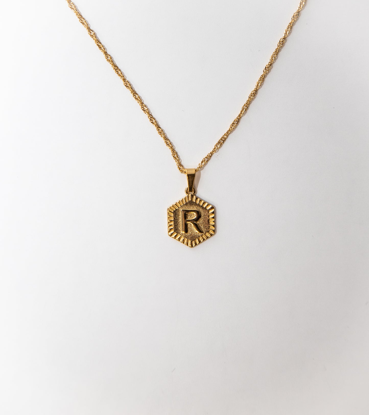 Hexagon Initial Necklace