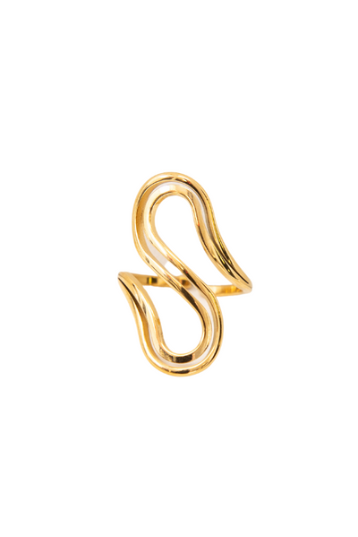 The Shayla ring features a unique S design that is bold and eye-catching, making it the perfect statement piece for any occasion