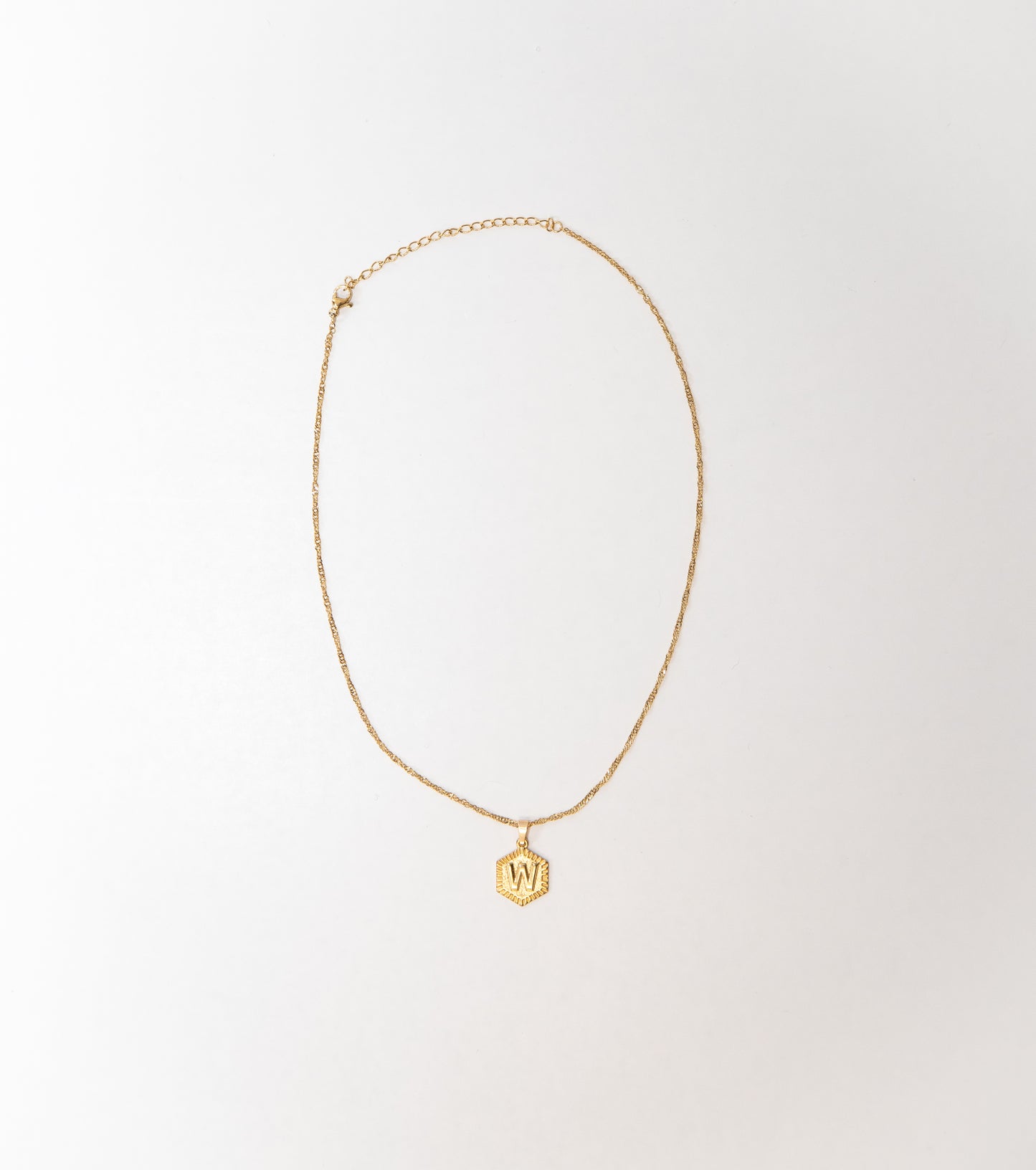 Hexagon Initial Necklace