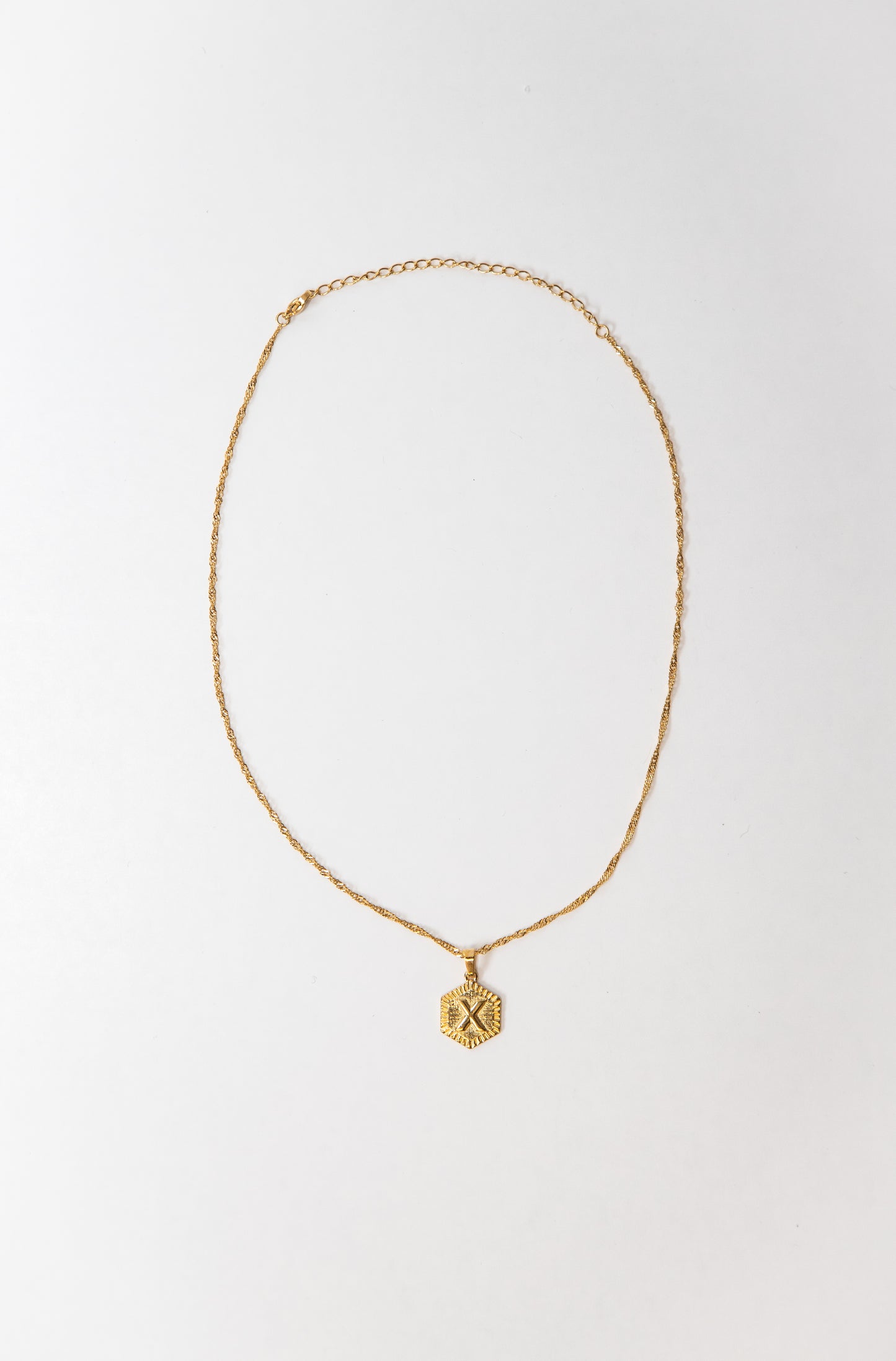 Hexagon Initial Necklace