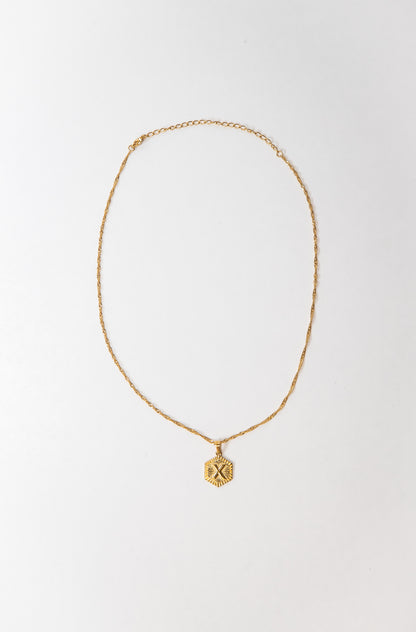 Hexagon Initial Necklace