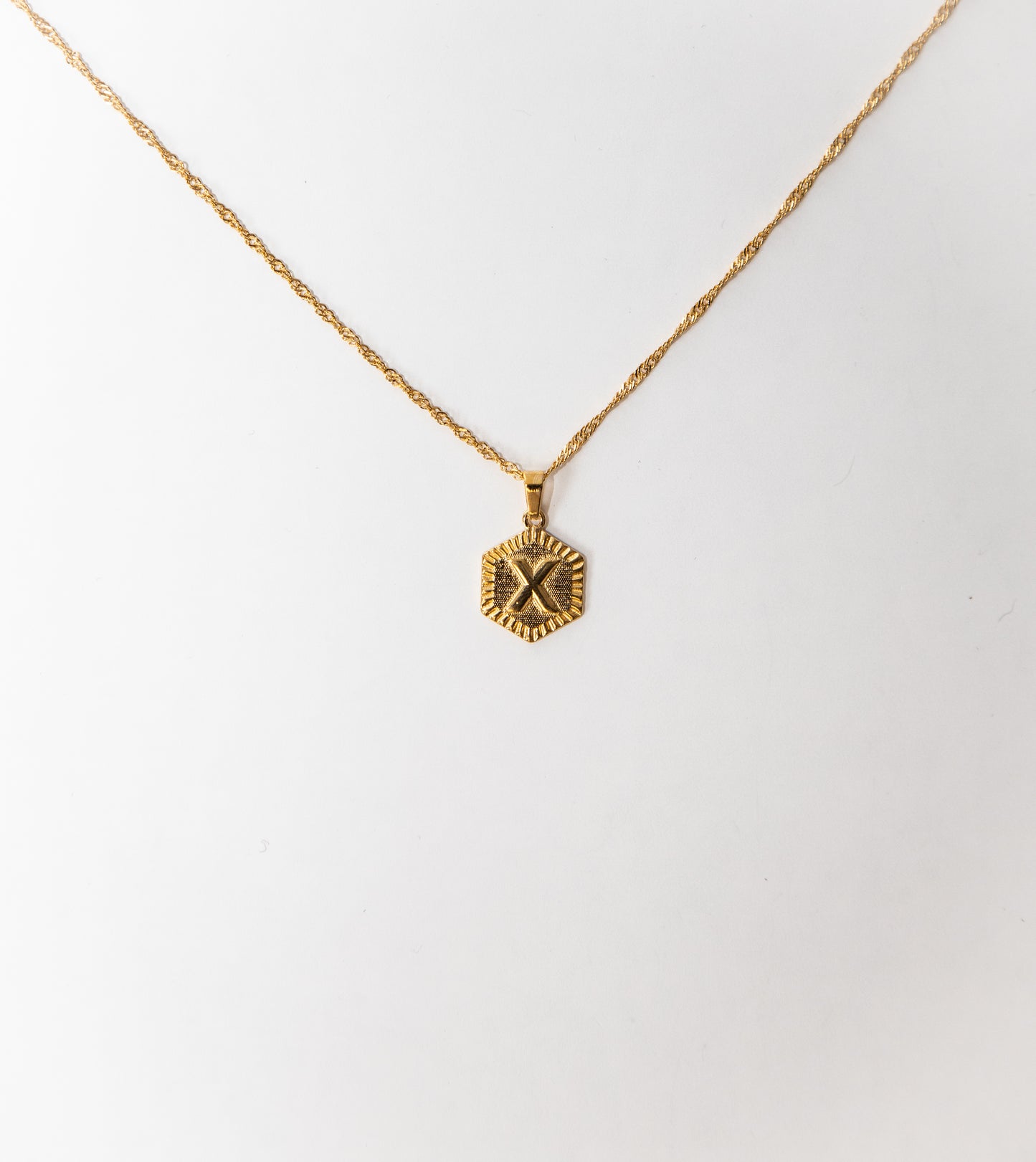 Hexagon Initial Necklace